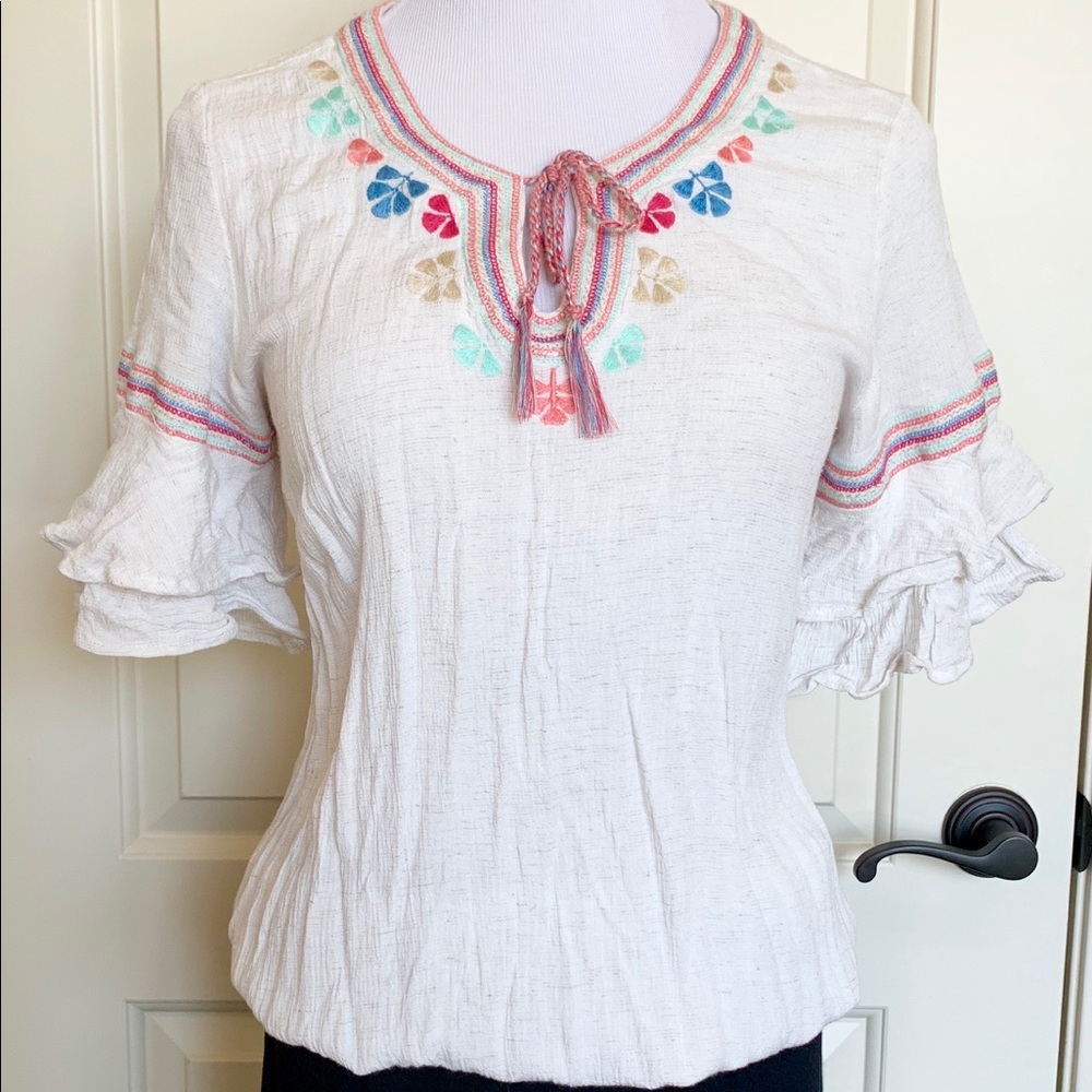 Democracy Embroidered Top Size S